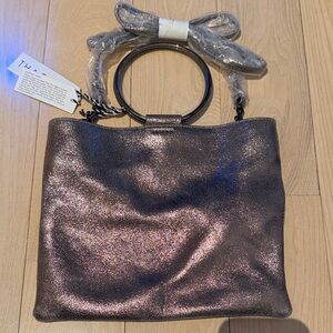 Metallic leather bag